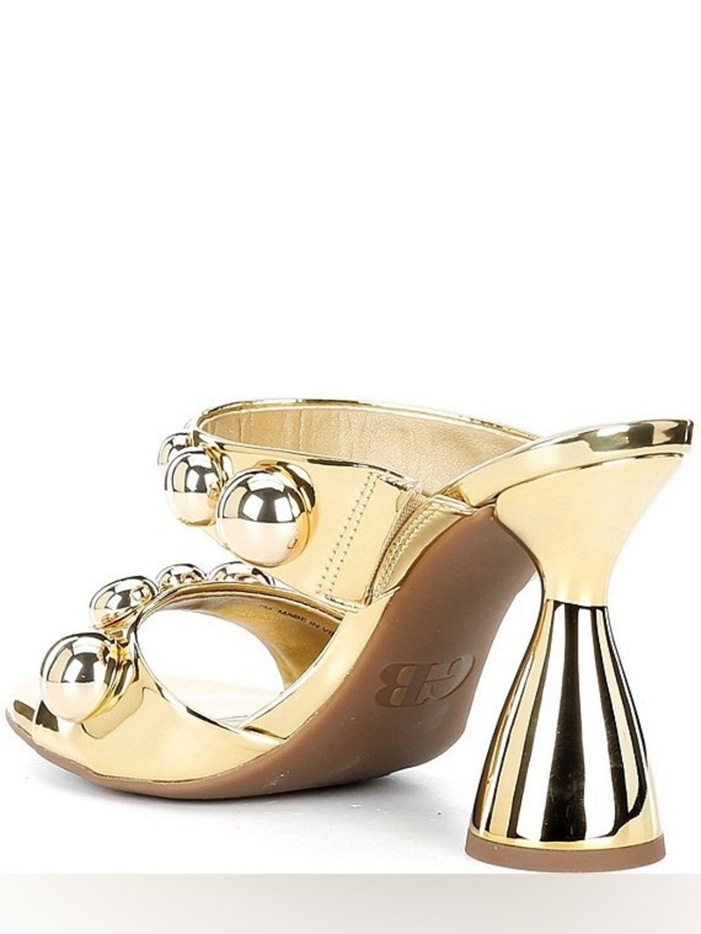 GB Newsflash Metallic Ornament Dress Slide Sandals – Gold – Size 8.5 – NWT - Picture 7 of 10